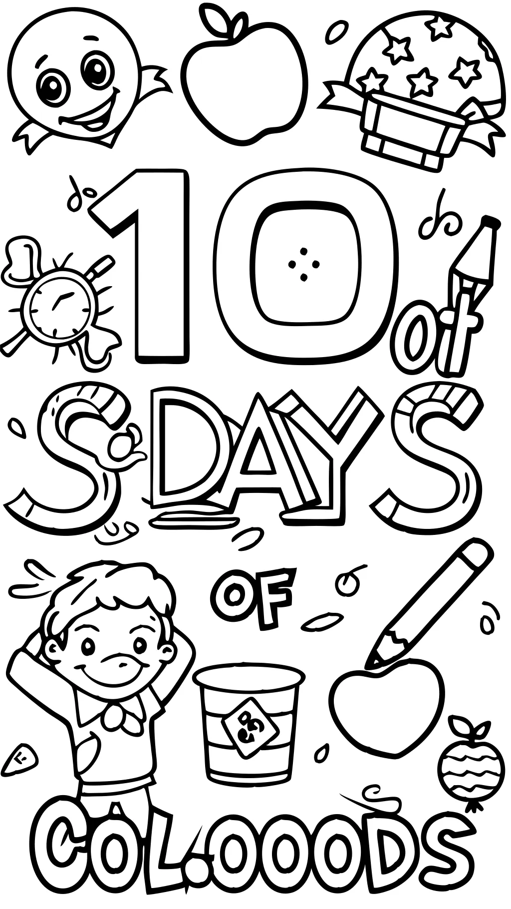 100 days of school coloring pages